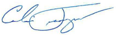 Signature of Calvin Teague, District Manager